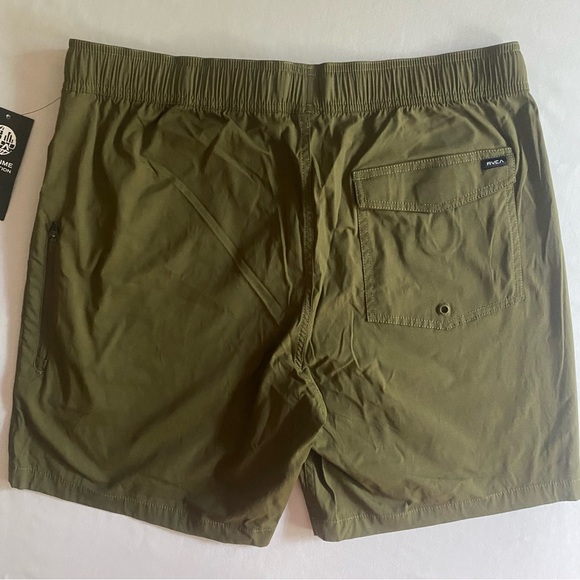 RVCA Civic 2 Hybrid Shorts Mens XL Green Belted Zip Pocket Athletic Hiking NEW - Picture 9 of 15